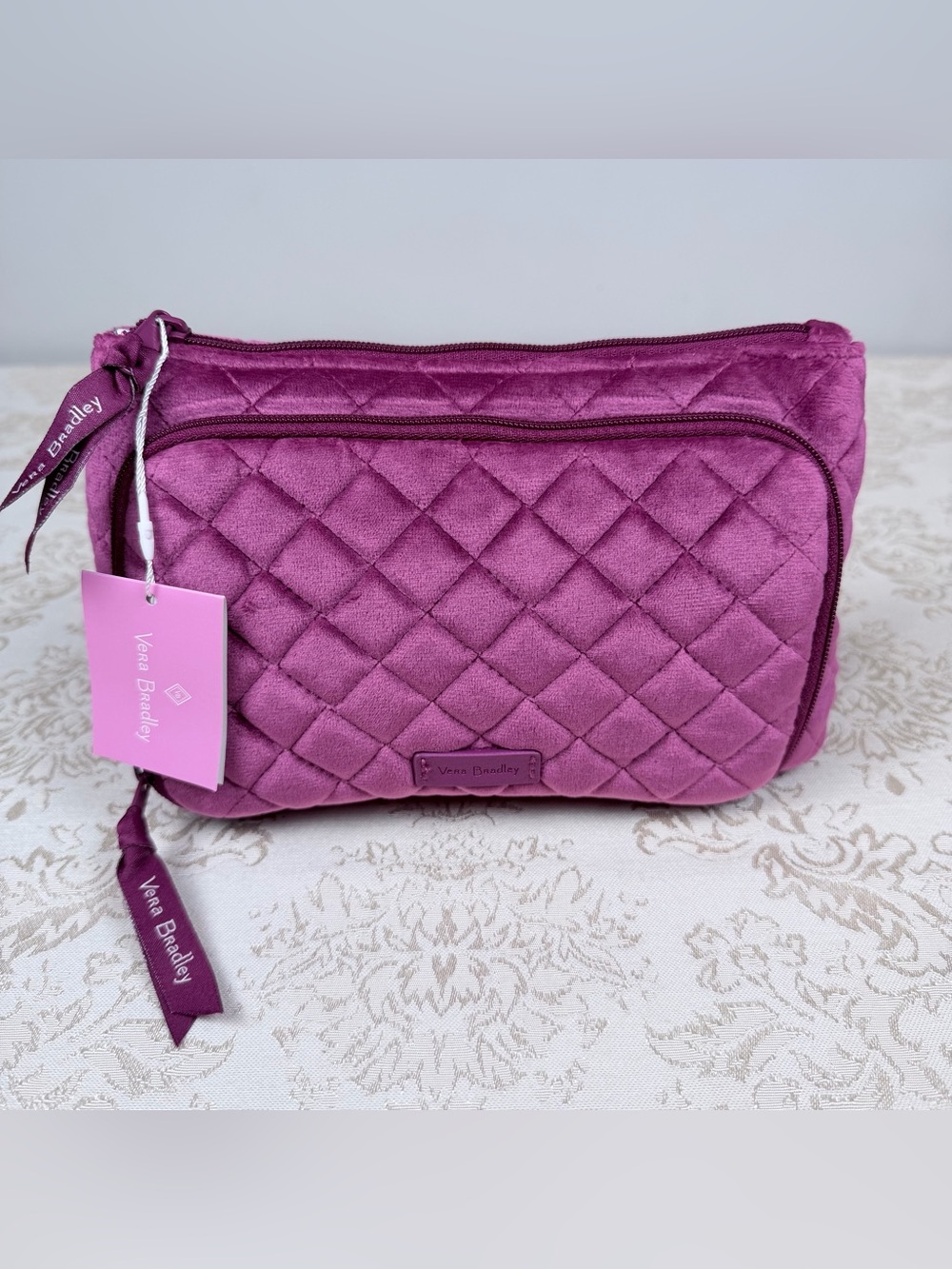 Vera Bradley Magenta Quilted Cosmetic Pouch, NWT